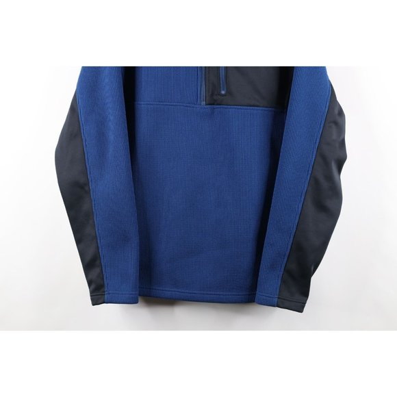 Spyder Mens XL Color Block Heavyweight Bandit Half Zip Pullover Sweater Blue - Picture 3 of 11